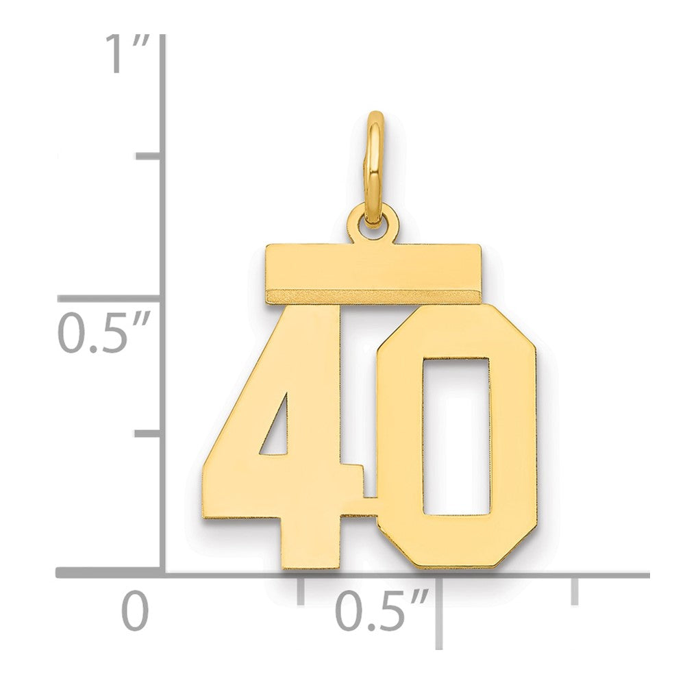 14k Small Polished Number 40 Charm