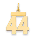 14k Small Polished Number 44 Charm