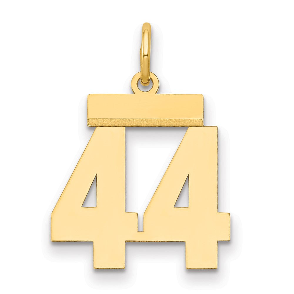 14k Small Polished Number 44 Charm
