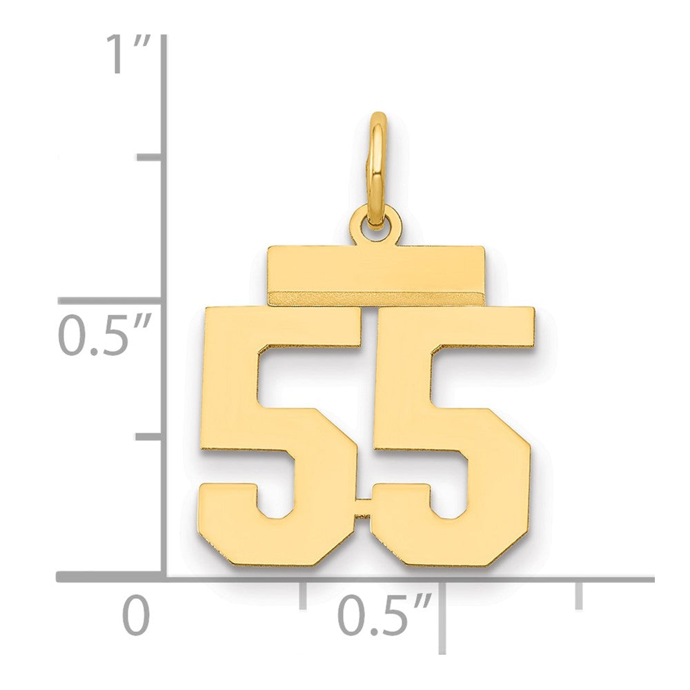 14k Small Polished Number 55 Charm