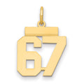 14k Small Polished Number 67 Charm