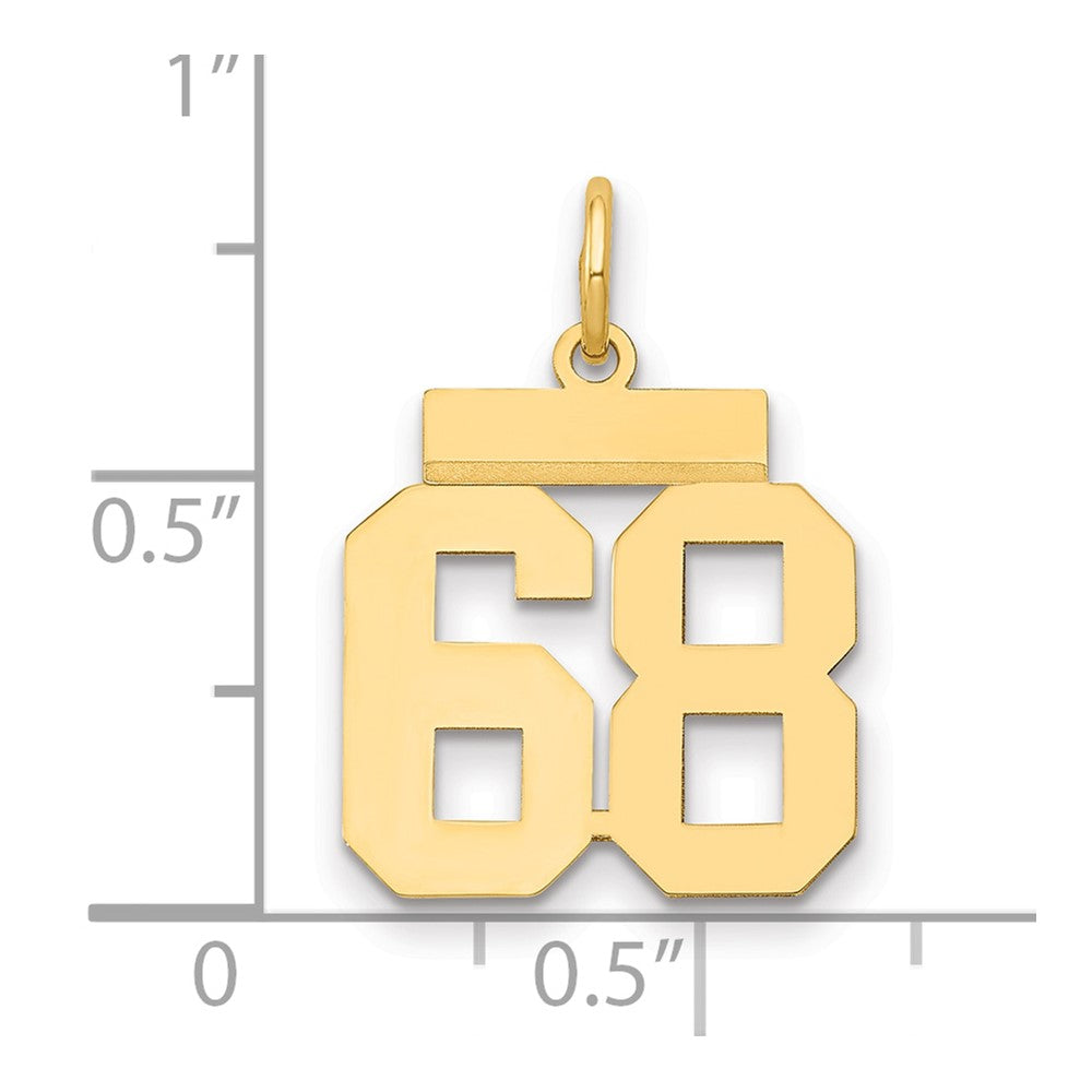 14k Small Polished Number 68 Charm