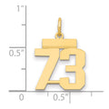14k Small Polished Number 73 Charm