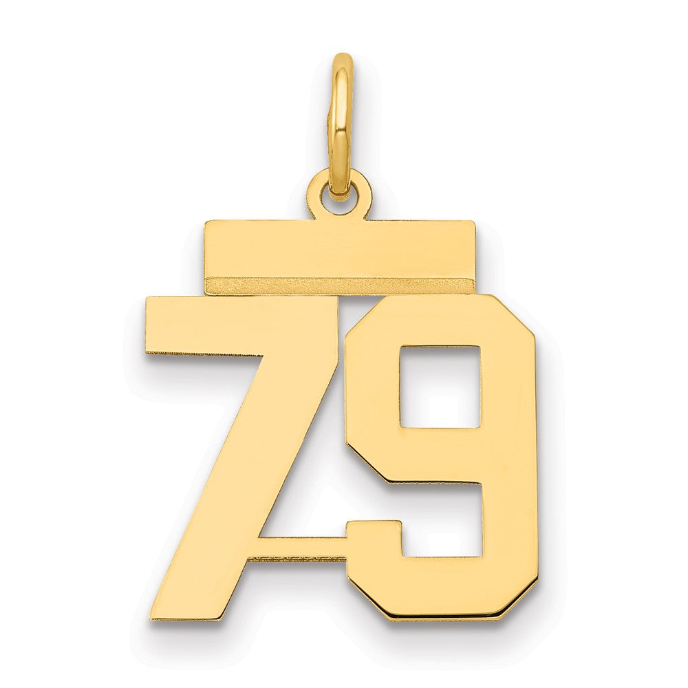 14k Small Polished Number 79 Charm