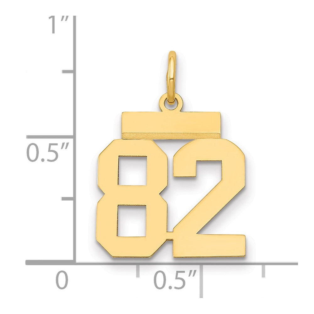 14k Small Polished Number 82 Charm