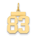 14k Small Polished Number 83 Charm