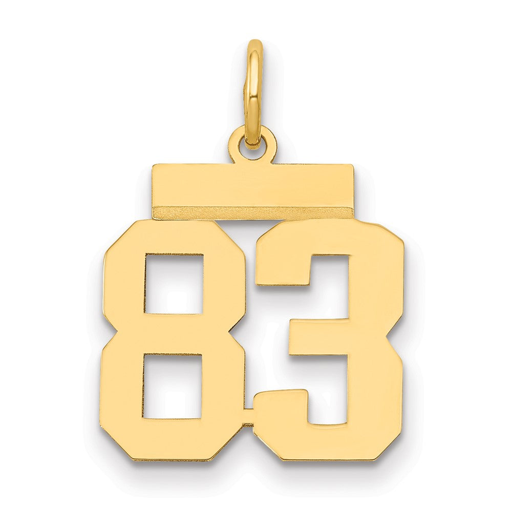 14k Small Polished Number 83 Charm