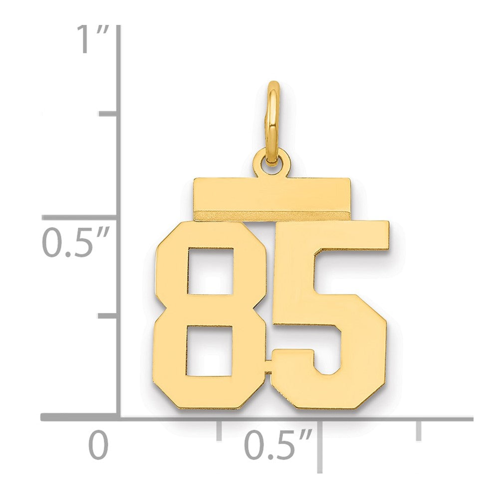 14k Small Polished Number 85 Charm