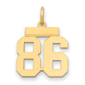 14k Small Polished Number 86 Charm