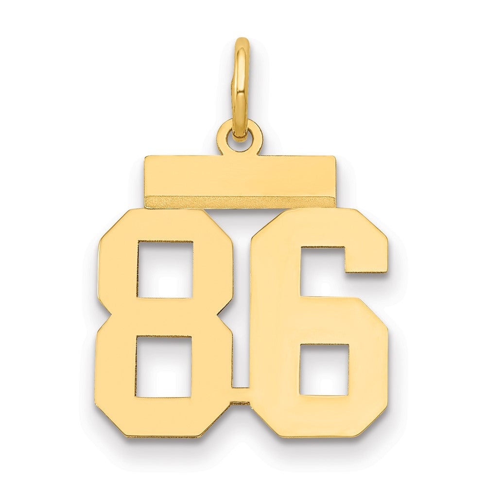 14k Small Polished Number 86 Charm