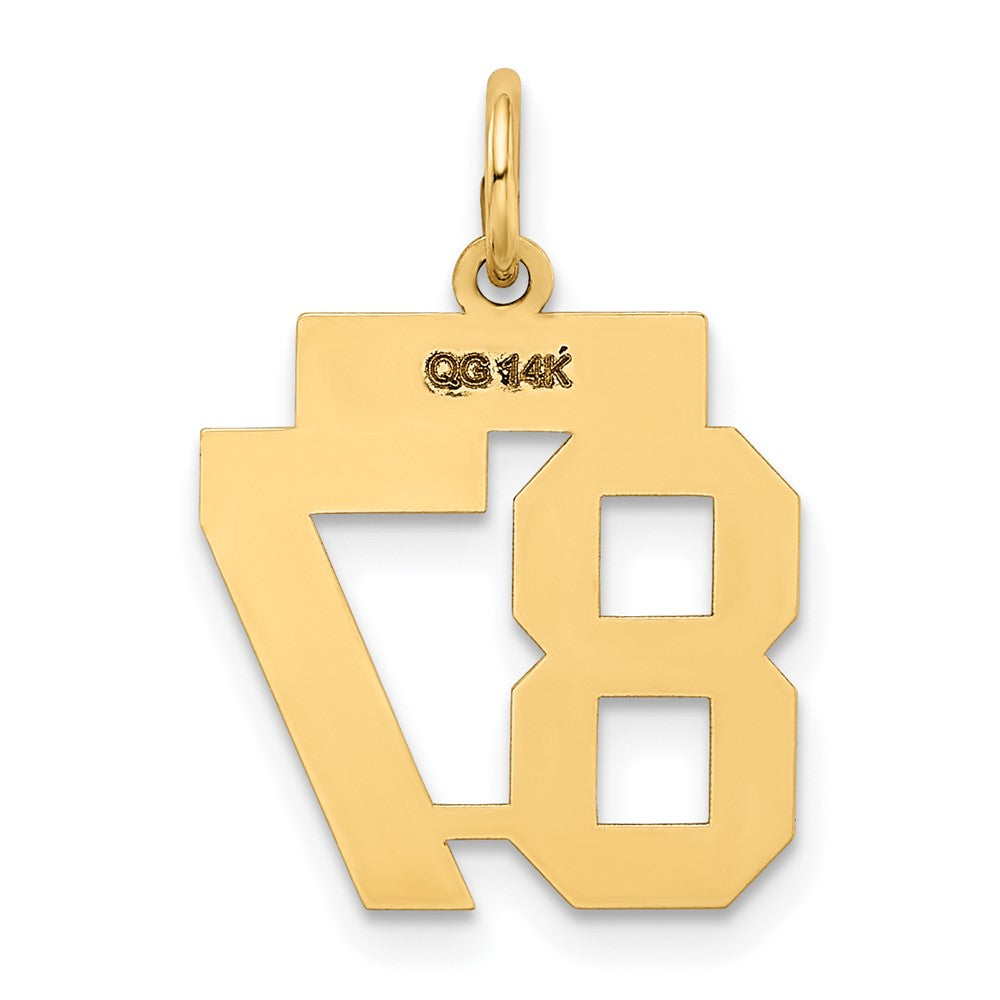 14k Small Polished Number 87 Charm