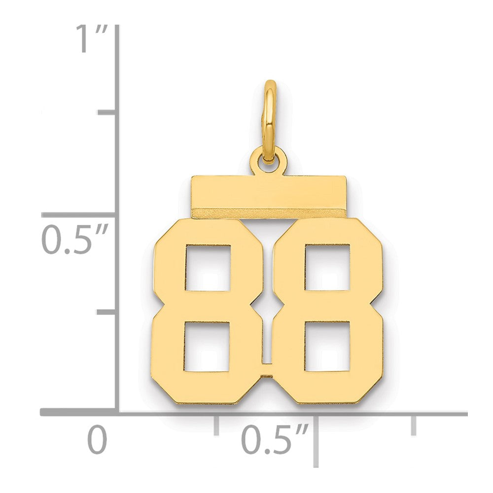 14k Small Polished Number 88 Charm