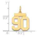 14k Small Polished Number 90 Charm