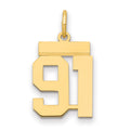 14k Small Polished Number 91 Charm