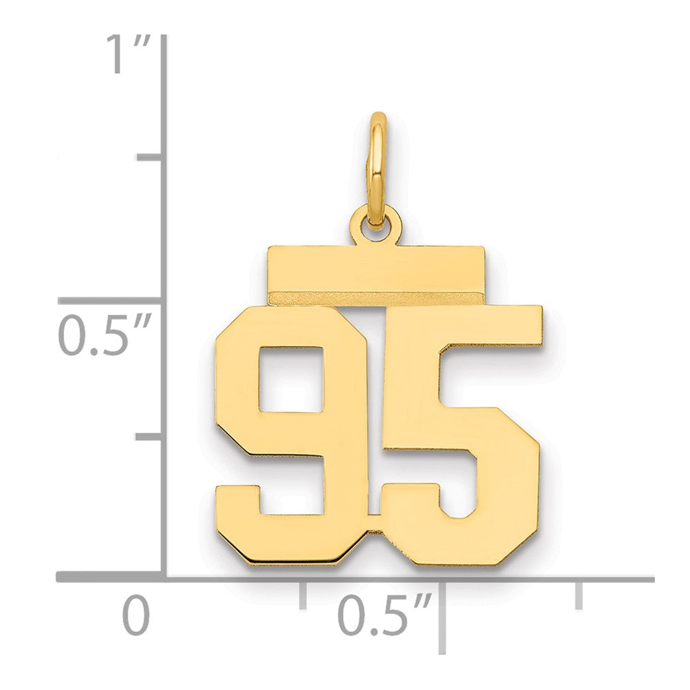 14k Small Polished Number 95 Charm