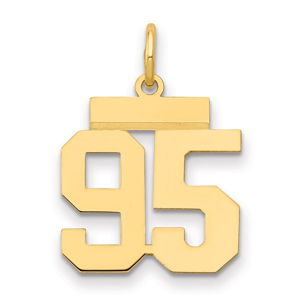14k Small Polished Number 95 Charm