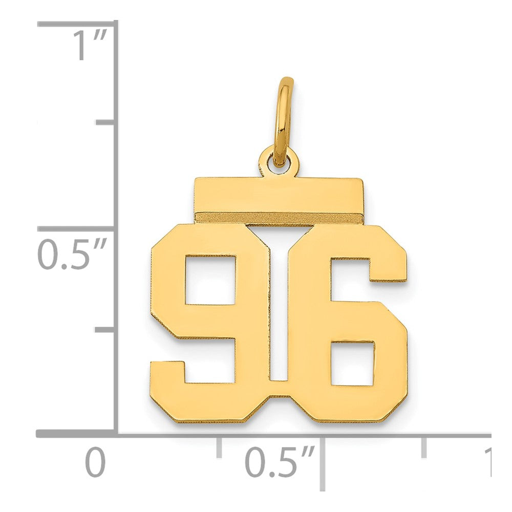 14k Small Polished Number 96 Charm