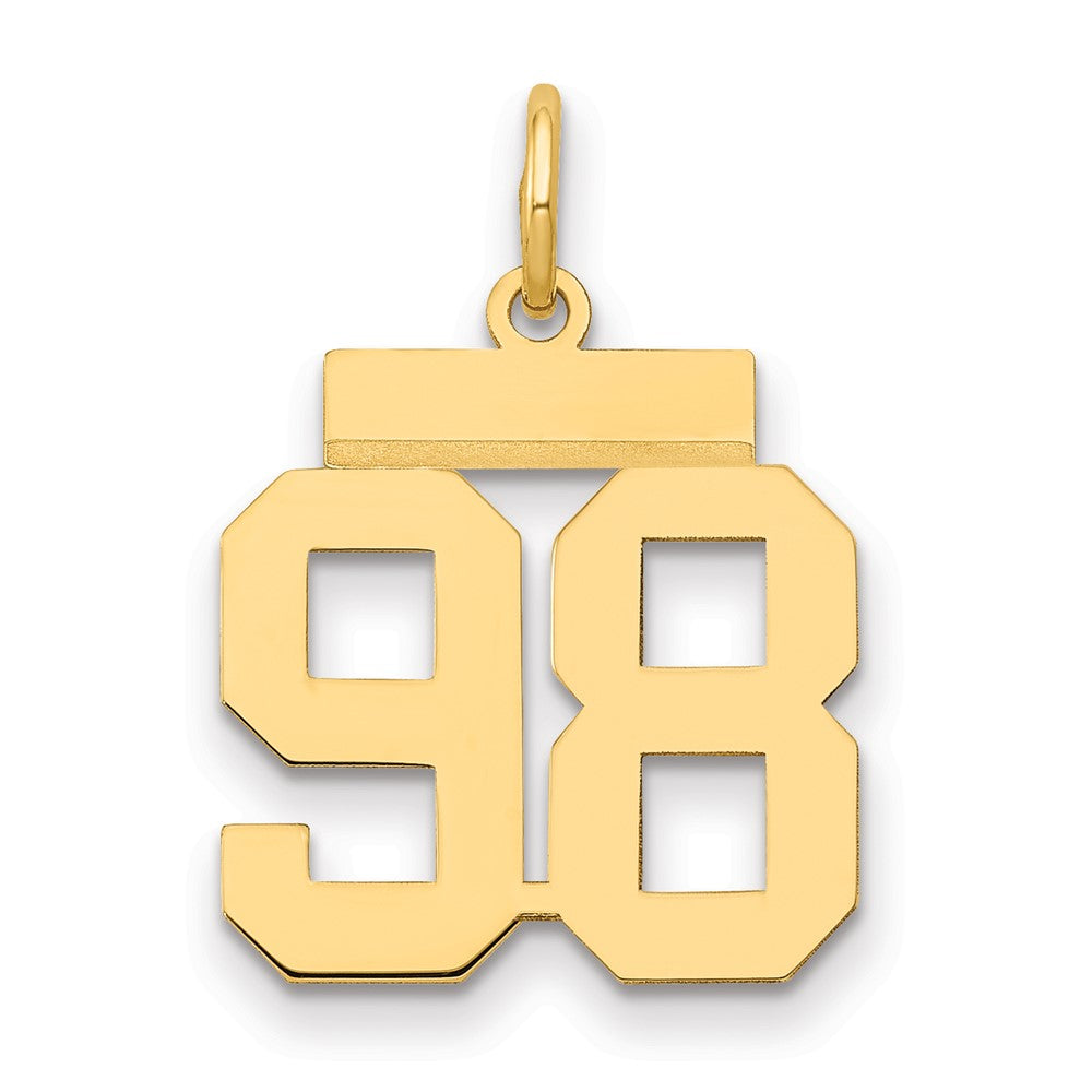 14k Small Polished Number 98 Charm