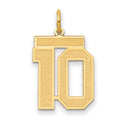 10k Medium Satin Number 10 Charm