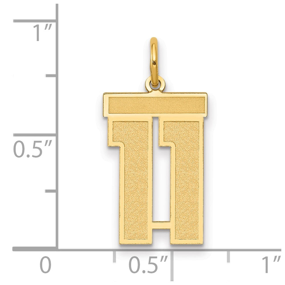 10k Medium Satin Number 11 Charm
