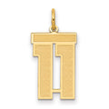 10k Medium Satin Number 11 Charm