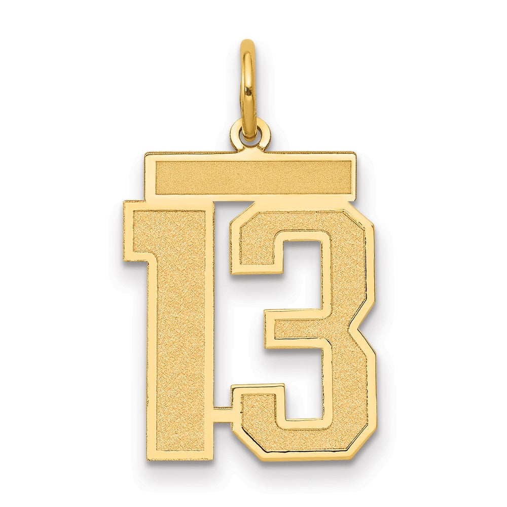10k Medium Satin Number 13 Charm