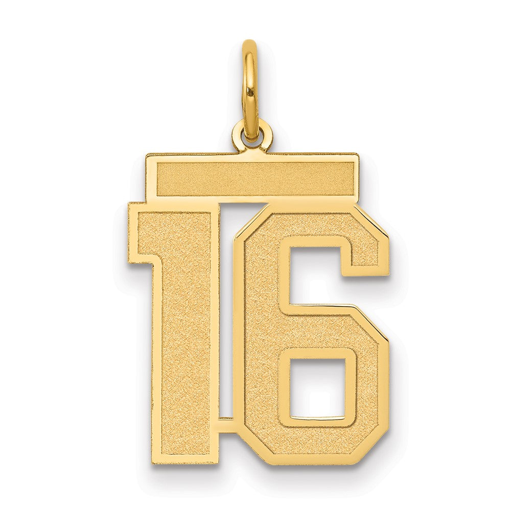 10k Medium Satin Number 16 Charm