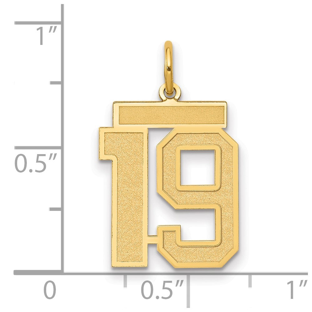 10k Medium Satin Number 19 Charm