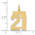 14k Medium Satin Number 21 Charm