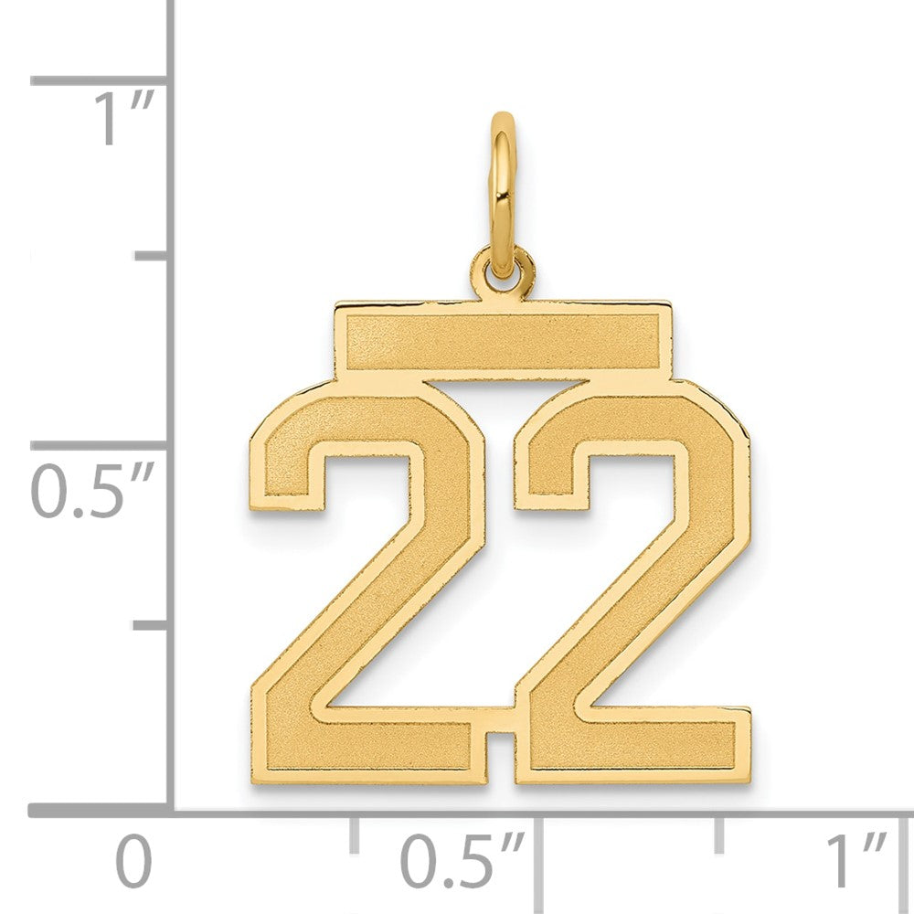 10k Medium Satin Number 22 Charm