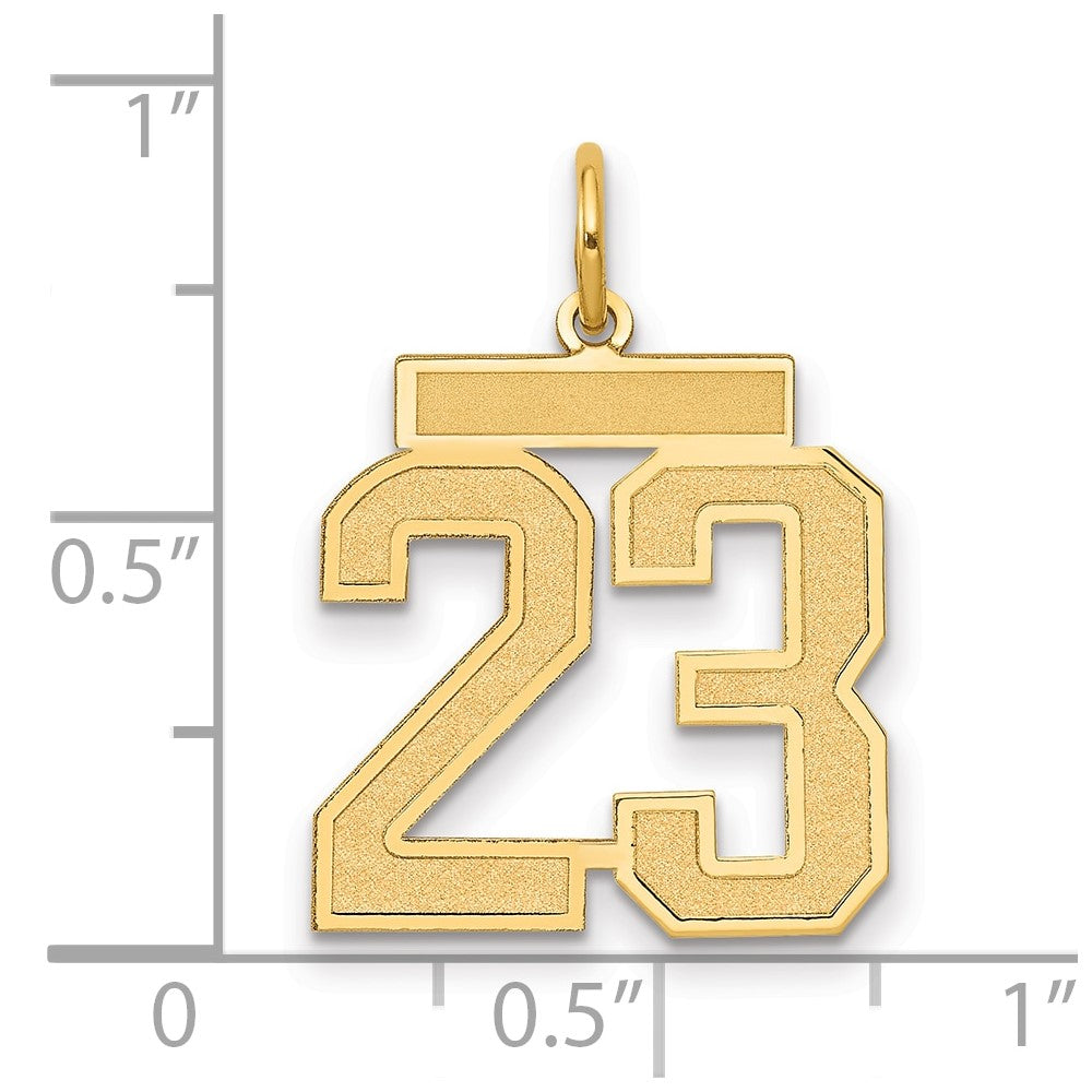 10k Medium Satin Number 23 Charm