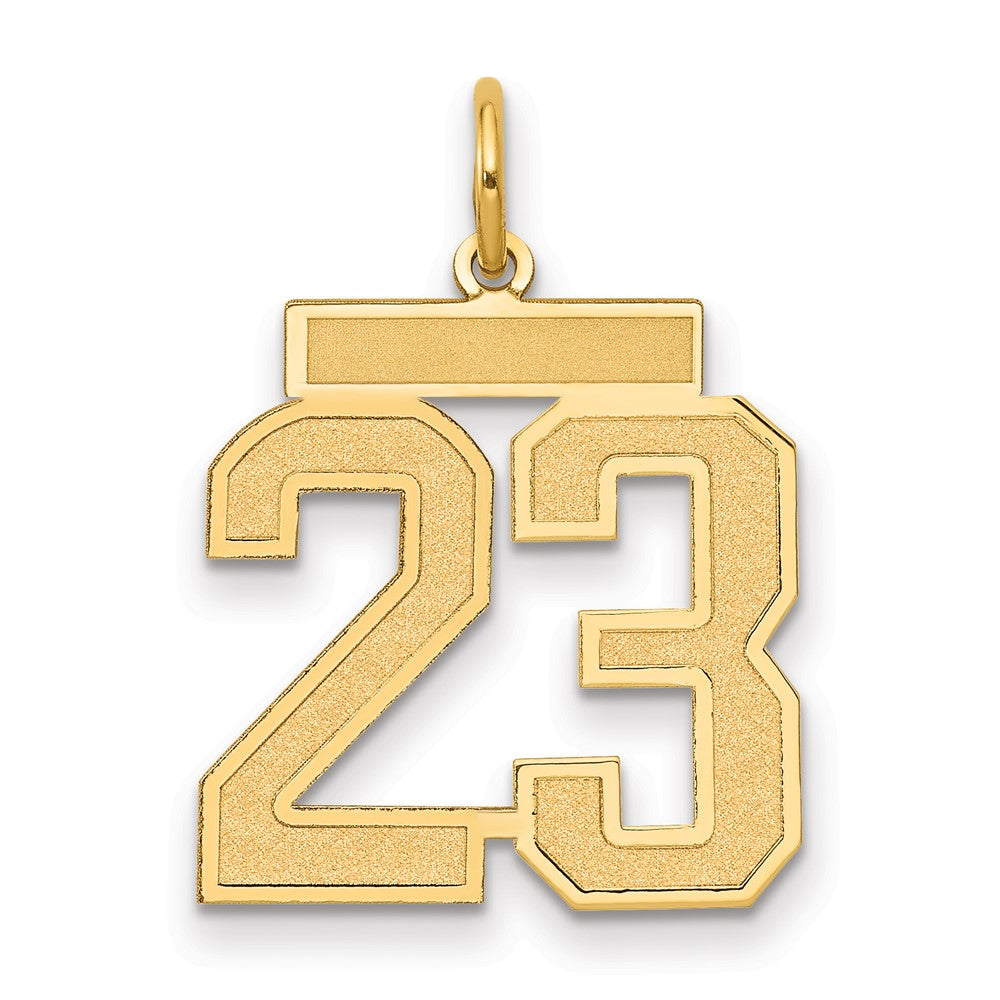 10k Medium Satin Number 23 Charm