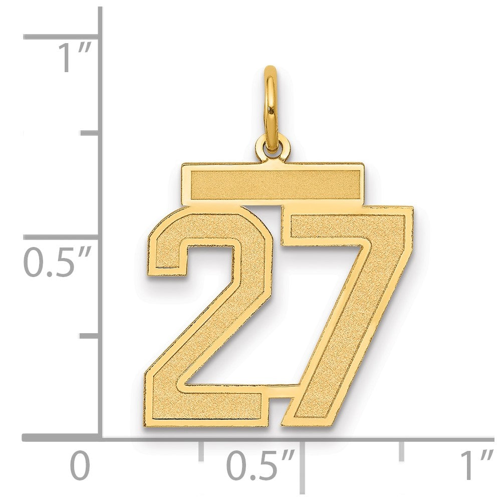 10k Medium Satin Number 27 Charm