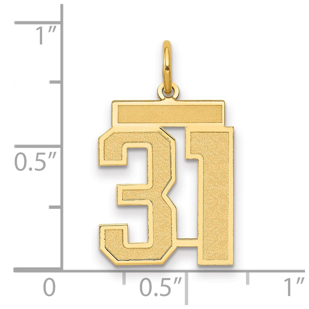10k Medium Satin Number 31 Charm