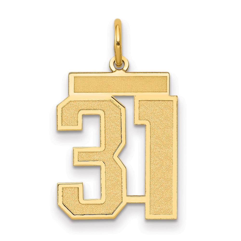10k Medium Satin Number 31 Charm