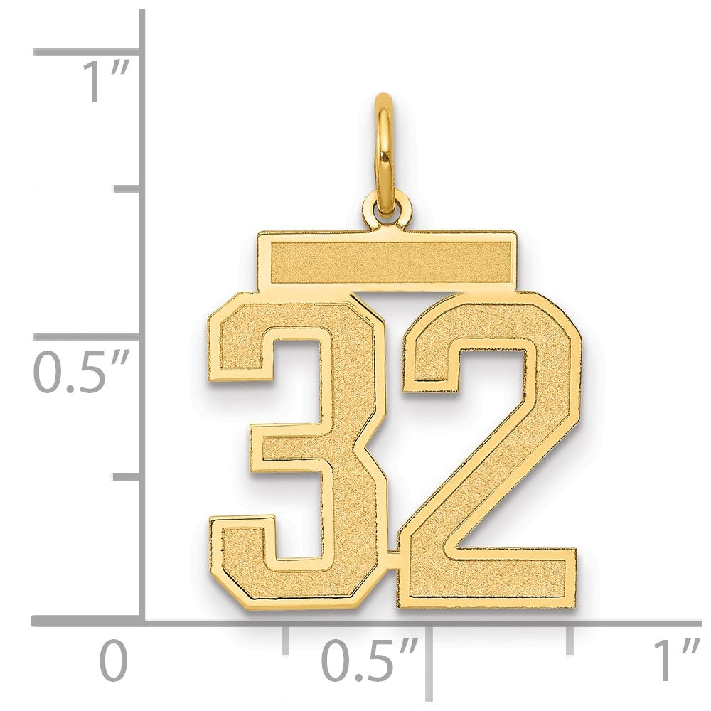 10k Medium Satin Number 32 Charm