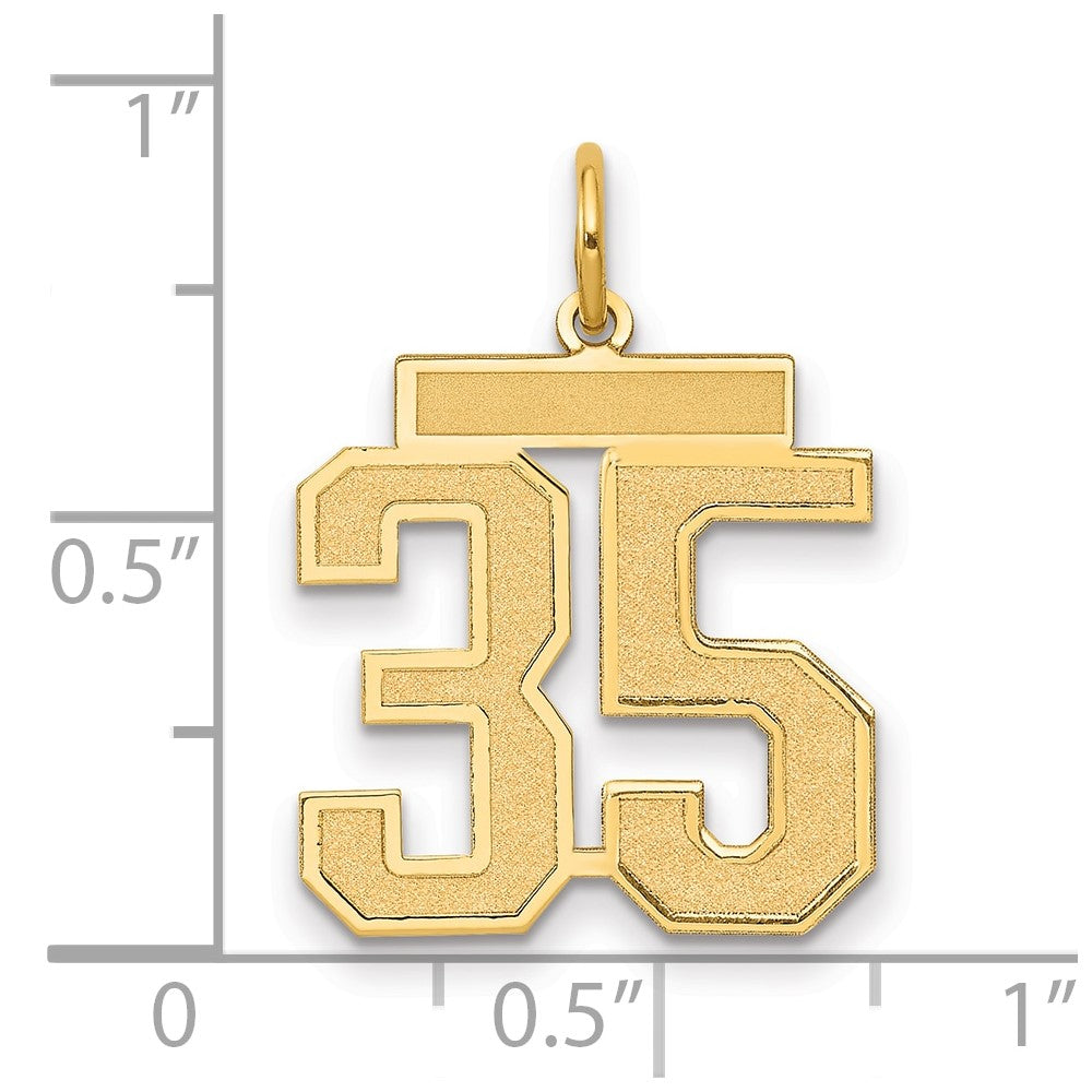 10k Medium Satin Number 35 Charm