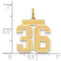14k Medium Satin Number 36 Charm