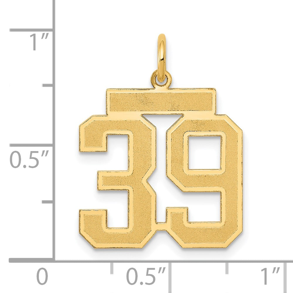 14k Medium Satin Number 39 Charm