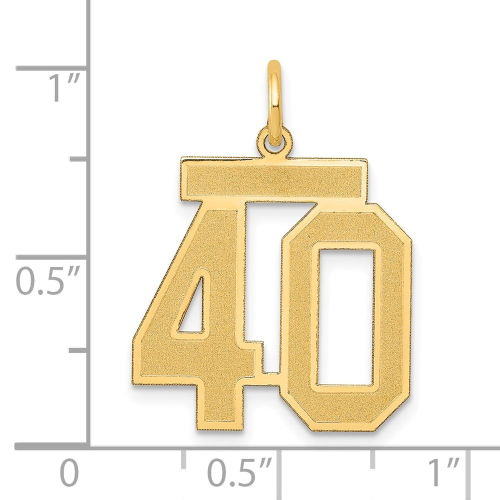 14k Medium Satin Number 40 Charm
