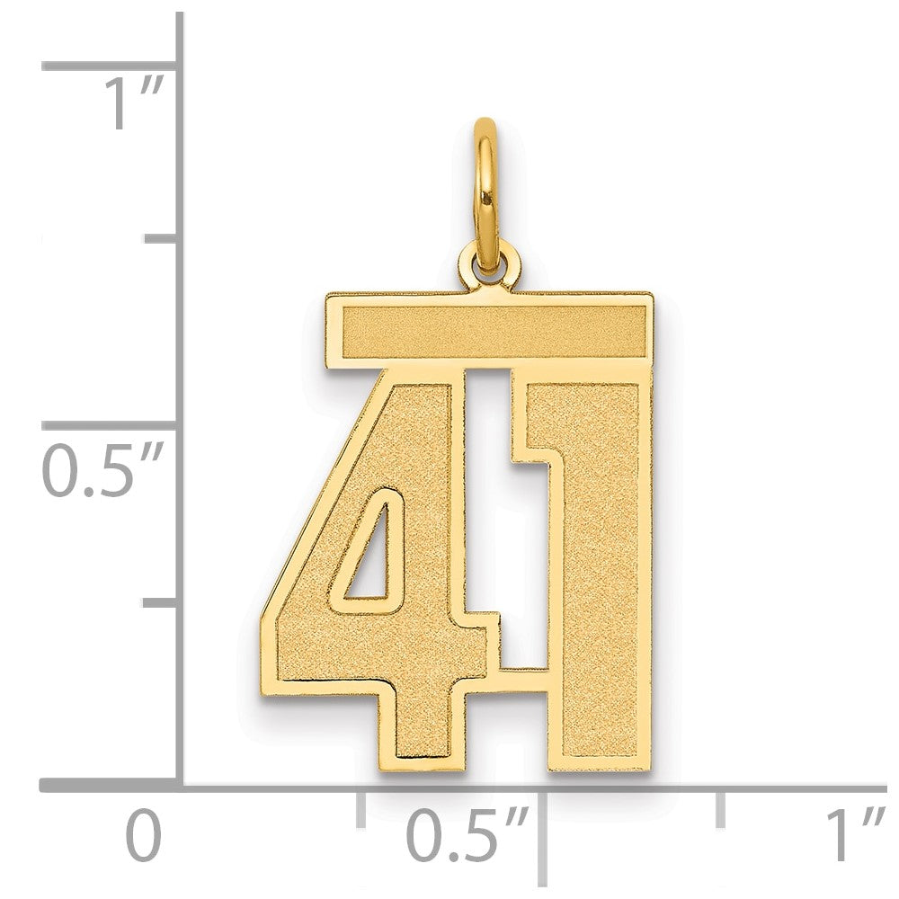 10k Medium Satin Number 41 Charm