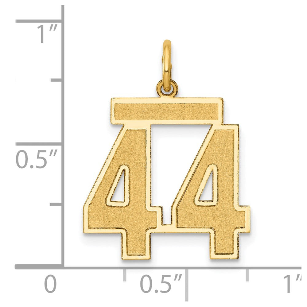 10k Medium Satin Number 44 Charm