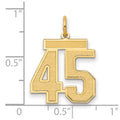14k Medium Satin Number 45 Charm