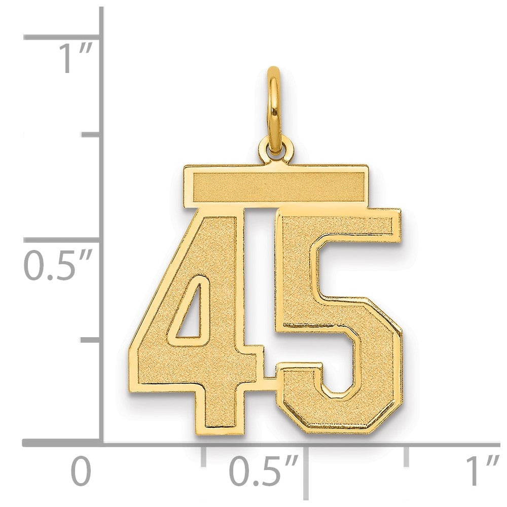 14k Medium Satin Number 45 Charm
