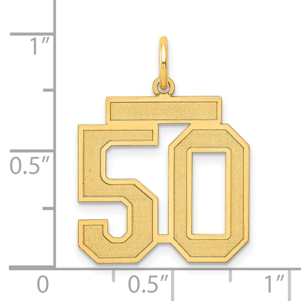 14k Medium Satin Number 50 Charm