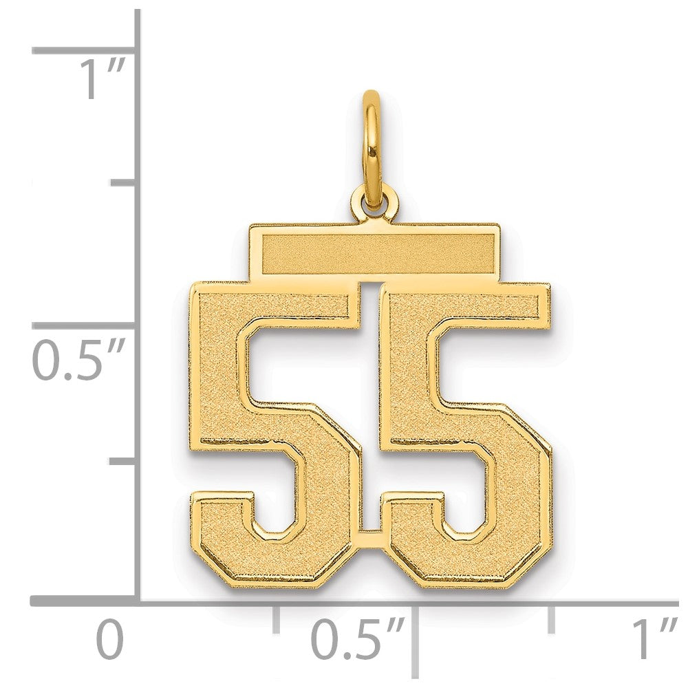 10k Medium Satin Number 55 Charm