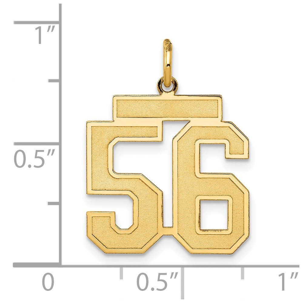 14k Medium Satin Number 56 Charm