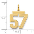 14k Medium Satin Number 57 Charm