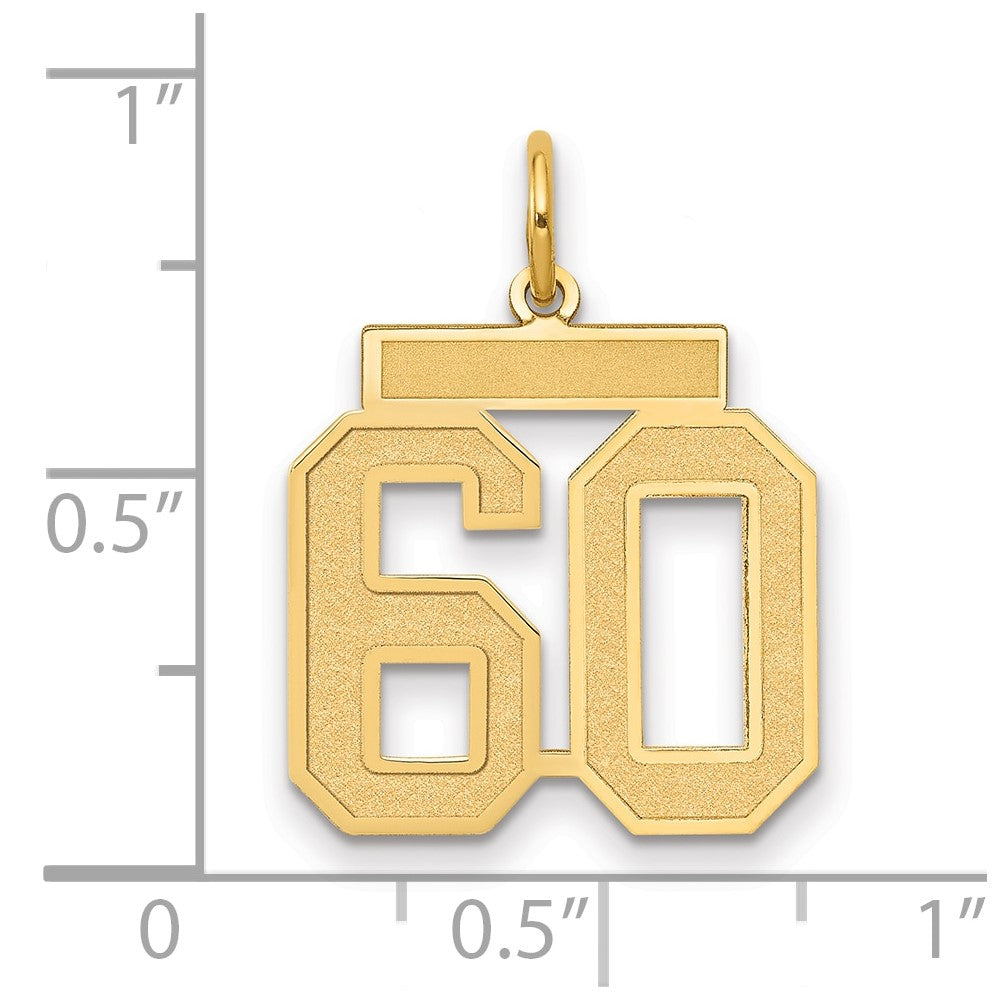 10k Medium Satin Number 60 Charm