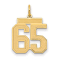 14k Medium Satin Number 65 Charm
